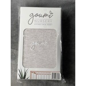 Goumi‎ Nursery Fitted Crib Sheet Organic Cotton Bamboo Blend Grey Soft